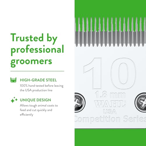 Wahl Professional Animal Competition Blade, 2358-100, 10 | Medium, Detachable Blade with 1/16 in Cut Length - size: 10
