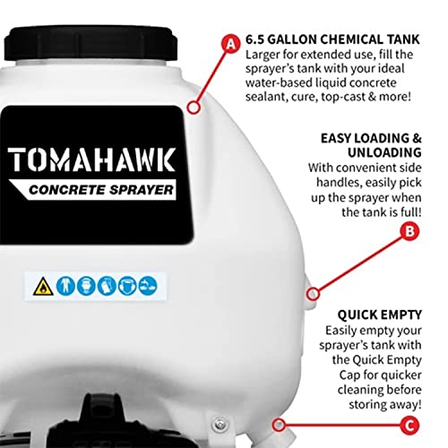 Tomahawk 6.5 Gal Motorized Backpack Concrete Sprayer with Wand and .5 GPM Fan Nozzle Included - style: Sprayer + Wand