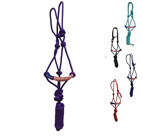 Majestic Ally Poly Braided Patriotic Nose Poly Rope Halter and 10' Matching Lead - color: Purple