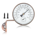 4 Inch Brass Outdoor Thermometer, Swivel Indoor Outdoor Thermometer Hygromete, Analog Temperature Gauge for Patio, Garage, Greenhouse, Garden, Wall
