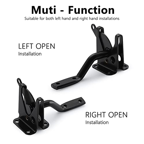 HOME MASTER HARDWARE Self Locking Gate Latch for Fence, 1 Pack, Black | Heavy Duty Wood Door Latch for Outdoor Farm, Garden, Chicken Coop, Yard Pool, Included Screws, Steel