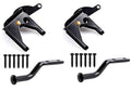 2 Set BullDog Hardware Self-Locking Gate Latch - Post Mount Automatic Gravity Lever for Wood Fence Gate Latches - Black Finish Steel