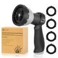 AUTOMAN Garden Hose Nozzle - 10 Adjustable Spray Patterns, Thumb Flow Control Hose Sprayer, Water Hose Spray Nozzle for Plants Watering, Car Washing, Window Cleaning, Pets Bathing, Outdoor Fun, Black - color: Black