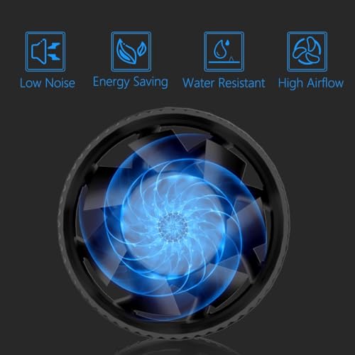 Hon&Guan 3 Inch Inline Blower Fan with Speed Controller 120 CFM with 20W Ultra-Low Power and Low Noise - size: 3 Inch