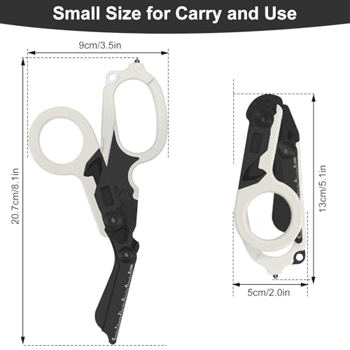 6-in-1 Heavy-Duty Emergency trauma shears (Black White) - color: Black White
