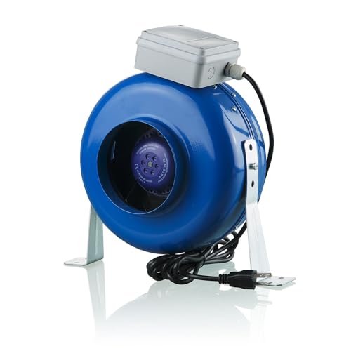 VENTS-US VKM 150 - Metal Inline Duct Fan for 6" Ducts with A Centrifugal Impeller (456 CFM) - Can Be Used As Either A Supply Boosting or Extract Boosting Fan