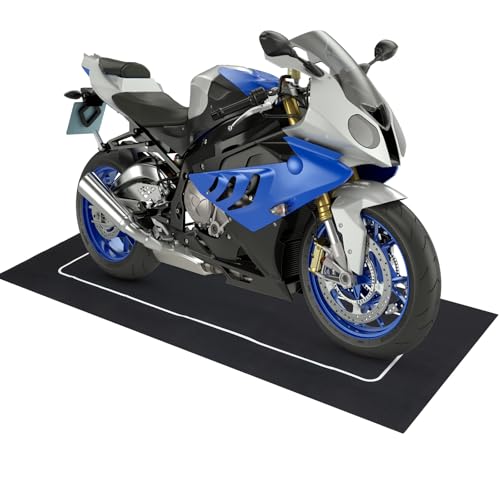 Drydiet Motorcycle Mat Garage Floor Rug Washable Parking Mats for Garage Floors Non Slip Oil Absorbent Pad Rubber Backing Layer Protects Floor(Basic Style,98 x 40 Inch) - size: 98 X 40 Inch, style: Basic Style