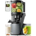 Canoly 3-in-1 Cold Press Juicer C16, Makes Juice & Sorbet & Nut Milk | 6" Extra Wide Feed Chute, Powerful AC Brushless Motor, Self Precut System, Juicer Machines with BPA-Free (Space Gray) - color: Space Gray