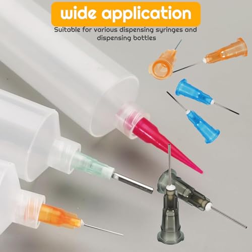100pcs 21G blunt tip glue dispensing nozzles Blunt-nosed needle glue applicator, used for applying industrial liquids, adhesives, inks, perfumes, lip glosses.0.5 inches - size: 21G 100pcs