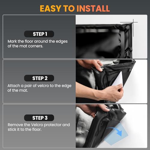 7'9''x18' Heavy Duty Garage Floor Mat, 1.2inch Thick Containment Mats, Waterproof PVC Matwith High Elastic Sponge Column, Non-Slip Surface, Parking Mat with a Squeegee - size: 7'9"x18'