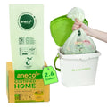 (Include 10 Bonus Bags) ANECO 100% Compostable Waste Bags 2.6 Gallon | Extra Thick Kitchen Small Compost Bags for Countertop Bin, 110 Count (100 + 10 Extra) - color: 2.6 GAL (Flat Top Bags, 100 Count)