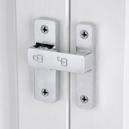 Silvery 180 Degree Zinc Alloy Barn Door Latch, Flip Gate Lock | Sliding Door Latch Lock,for bedroom,garage,balcony,barn,bathroom,drawer,Wine Cabinet,window,cabinet,pet enclosures - color: Silvery_180 Degree