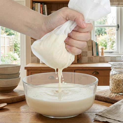 50 Pack Nylon Straining Nut Milk Bag 11.7" x 7.8" Fine Mesh Food Strainer Filter Cheese Cloth Bags for Nut Milk Juice Yogurt Cold Brew Tea Coffee Home Brewing