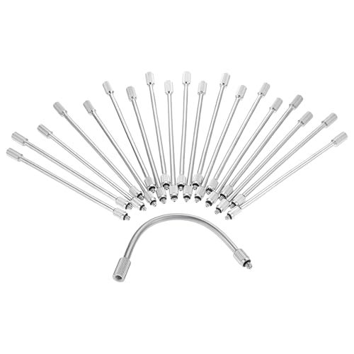 20 Packs Flexible Nozzle Extensions, 5.9-Inch Brass Mist Rod Nozzle Extensions, Bendable Copper Pole 10/24 UNC for Outdoor Misting Systems, Garden Cooling, Humidification, Dust Control, Landscaping