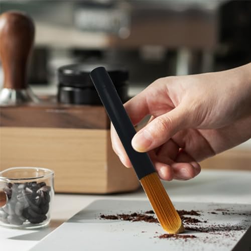 Set of 3 Coffee Dosing Cup Coffee Bean Dosing Cup and Coffee Brush For Ceramic Single Dosing Tray and Bristles Wood brush for Coffee Espresso Machine Cleaning