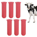 6PCS Calf Feeder Pacifier Teats Soft Rubber Food Grade Feeding Nipples | Bite-Resistant Calf Teat Nipple Replacement Feeding Nipples Farm Supplies, Livestock Nursing Bottle Nipple Milk Bucket Feeder - color: RED