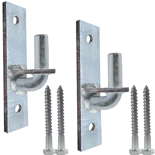 Wall Mount Gate Hinge, Sturdy Fence Gate Hinges Fence Post Chain Link Gate Hinge. 2 Pack Sturdy Wall Mount Gate Hinges with 5/8 Hinge Pin - color: Silver（2）