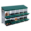 Chicken Nesting Box, 10 Hole 2 Layer Hen Nest Boxes, Roll Away Eggs Laying Boxes,Cleanable Pull Out Hen Roosting Boxes - size: Green- 10 compartment