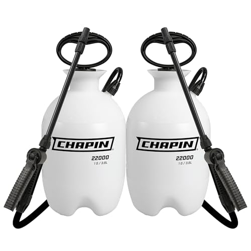 CHAPIN 1-Gallon Pump Sprayer, Easy Use for Home & Garden, 2pk | Durable lightweight tank; ideal for weed control, plant care and cleaning with adjustable nozzle, long hose and easy pump - size: 1 Gallon - 2 Value Pack