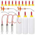 14PCS Lamb and Goat Kid Feeding Tube Kit Included 2 500ml Lamb Feeding Bottles 5 Milk Nipples 2 60ml Syringe with 2 16fr Red Feeding Tube Kit,1 20ML Reusable Goat Syringe with 2 Drench Nozzle (25)
