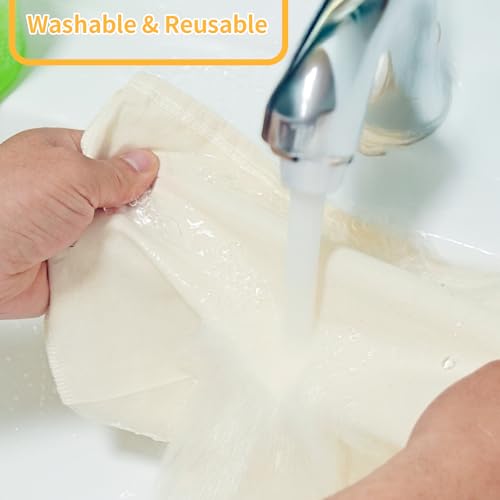 3 Pcs 14"x14" Nut Milk Bag, Cheesecloth Cheese Cloth Bag for Straining | Natural Unbleached Cotton Reusable Strainer Bag for Oat Almond Milk, Cheese Making, Yogurt, Juice, Cold Brew Coffee, Beer Tea - size: 14x14 Inch
