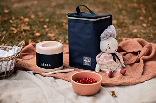 Beaba Stainless Steel Insulated Food Jar 10 oz, Kids insulated, Lunch Containers, Leakproof, Wide Opening, Suitable for Hot and Cold Foods (Midnight) - color: Midnight