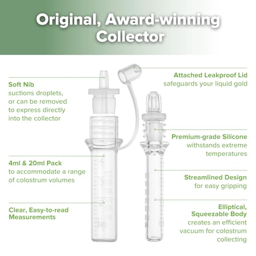 haakaa Colostrum Collector Kit 4ml/6pcs & Steriliser Bag & Ice Brick Combo | World-first design, 3-in-1 Collector, Safe food-grade silicone-BPA Free, Ready-to-use pack,Replace disposable syringes
