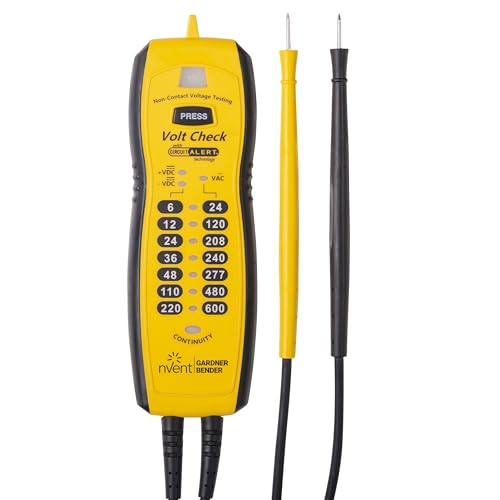 Sperry Instruments VC61000 Volt Check Voltage & Continuity Tester, Black & Yellow | Heavy-Duty Smart Meter with Circuit Alert Non-Contact Detection, Black & Yellow (Formerly: Sperry Instruments)