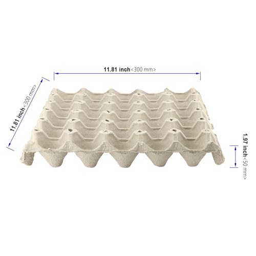 20 PCS 30 Count Gray White Egg Cartons, 12x12x2Inch Paper Pulp Egg Crates, Cardboard Egg Cartons for Egg Packing Storage - size: 11.8x11.8x0.2 inches