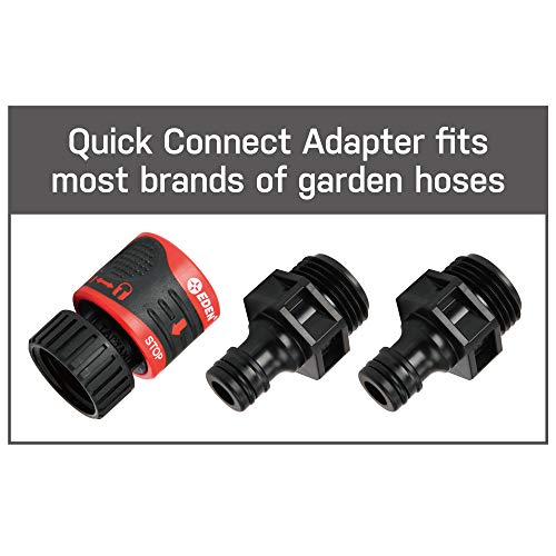 Eden 94805 Metal Thumb Control Heavy Duty Garden Hose Nozzle, High Pressure Water Sprayer W/ 7 Adjustable Patterns, W/Quick Connect Set for Plants, Lawn, Garden - style: 7-Pattern
