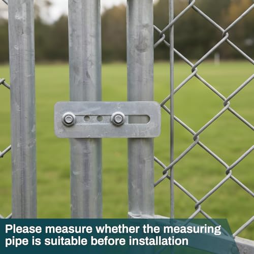 2 Pcs Chain Link Fence Adjustable Galvanized Gate Latch Stopper Stop Fits for 1-3/8"- 2" Latches Gates, Fences, Pool Enclosures, Farm