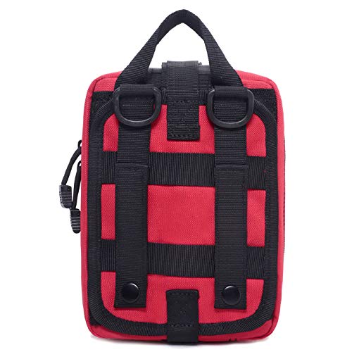Molle Pouch, Sturdy 600D Nylon Tactical Medical Pouch,Rip-Away EMT First Aid Pouch (Bag Only) - color: red1