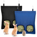 UPINS 2 Pack Guinea Pig Hay Feeder Bag,Bunny Rabbit Cage Bag Hanging Holder | Guinea Pig Cage Feeder,for Bunny Rabbits,Chinchillas,Hamsters,Small Pets,and Animals - color: Black Dark Blue, size: 28 x 25 cm