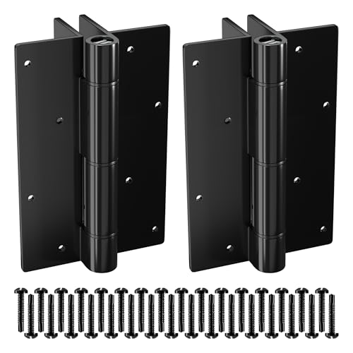 1 Pair 5-3/4” Aluminum Self Closing Gate Hinges, Adjustable Spring Hinges Fence Gate Hinge for Metal Gates, Pool Gates, Aluminum Gates (1)