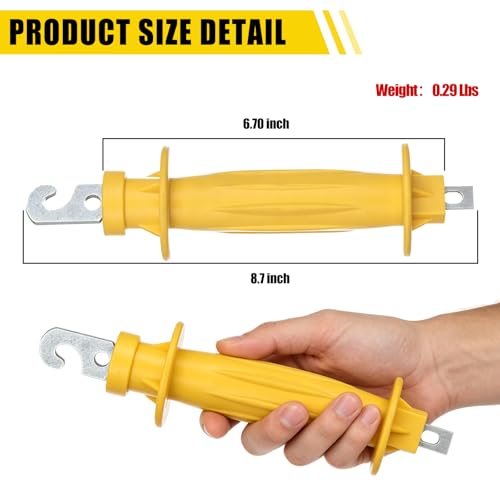 15 Pack Yellow Rubber Insulated Gate Handle Set – Heavy-Duty Electric Fence Handle, High-Visibility Durable Rubber, Weatherproof Safety Connector for Farm & Ranch Electric Fencing - color: 15-Pack