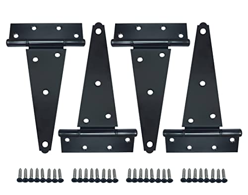 Stainless Steel Extra Heavy Tee Hinge, (4pack(8"), Black Coated) - color: black coated, size: 4pack(8")