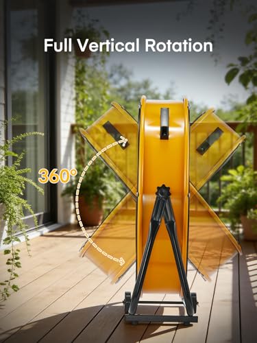 FOHERE 24 Inch High Velocity Industrial Drum Fan, Up to 8,900 CFM | 3-speed control, 360-degree tilt, metal frame, wheels, for garage, warehouse, workshop, gym, barn