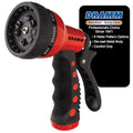 Dramm Revolver Heavy Duty Metal Garden Hose Nozzle – 9 Spray Patterns, High Pressure Jet, Thumb-Control Flow, Ergonomic Grip – Red - color: Red, size: No Size (Single), style: 9-Pattern Revolver