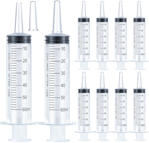 60ml Syringe for Liquid, Oral, Scientific Labs, Measurement, Dispensing, Catheter Tip with Cap- 10 Pack 60ml Syringes - style: 60 ml