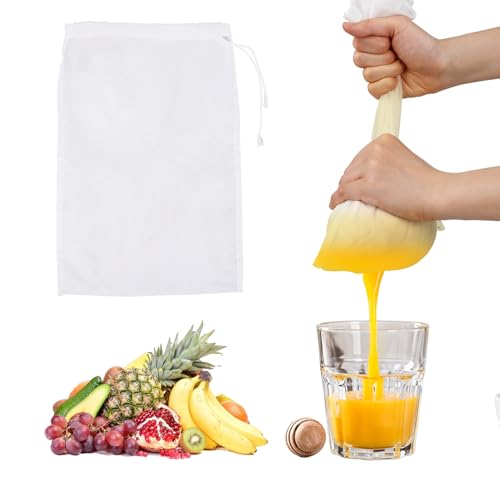 6Pack Nut Bag Strainer 14 x 10 Inch Cheesecloth Bags for Straining Nylon Cheese Cloth Bags Reusable Nut Milk Bag 200 Mesh Fine Mesh Bag for Straining Fruit Juice Cheese Coffee Tofu Yogurt Tea - size: 14 x 10Inch