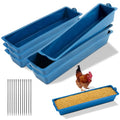 Maxdot 6 Pack Chicken Feeder Trough Removable Plastic Poultry Feeding Equipment Bucket for Chick Quail Duck Pigeons Removable Hanging Chicken Feed Trough, 16.5" Length