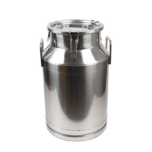 Gallon Milk Can Stainless Steel Milk Bucket Wine Pail Bucket Versatile Milk Can Wine Bucket Liquid Storage Milk Transport Can Tote Jug with Sealed Lid Heavy Duty and Carry Handle (40L 10.6 Gallon) - size: 40L 10.6 Gallon