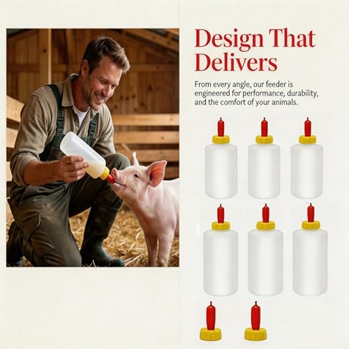 Goat Bottle and Goat Bottle Nipples, 2 pcs Nipple 3pcs 500 ml and 3pcs 400ml Lamb Feeding Bottle Kit for Feeding Sheep Goat Lamb Puppy for Farm