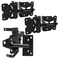 Self Locking Gate Latch and Gate Hinges Set Heavy Duty Hardware Hinges for Vinyl and Wood Fence with Installation Screws and Swing Adjuster Tool Heavy Duty 1 Gate Latch 2 Gate Hinge