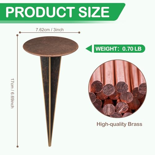 1 Pack Permanent Property Line Markers, 7x3 Inch Boundary Markers for Property Land Survey Stakes Heavy Duty Brass Survey Pin for Home Depot Septic Tank Yard Paver Ground Landscape Surveying - color: 1 PCS