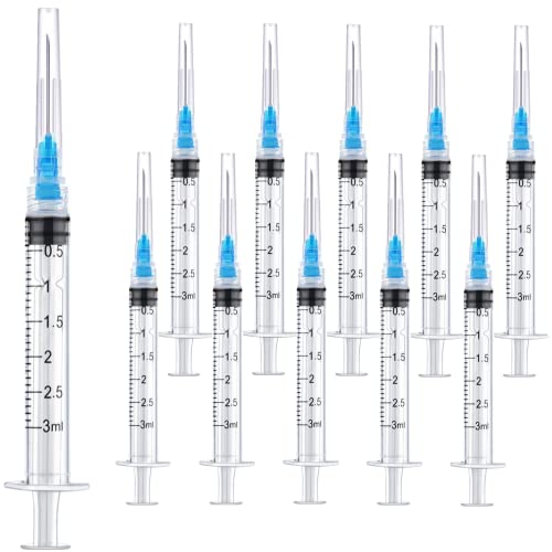 15 Pack 3ml 23Ga Plastic Syringe with Measurement for Scientific Labs and Industrial Dispensing, Disposable Individually Wrapped (15, 3ml-23Ga) - size: 3ml-23Ga