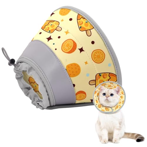 Cat Cone Collar Soft to Stop Licking, Adjustable, Foldable Lightweight Kitten Cones After Surgery Recovery for Cats & Kittens, Cat Cone Alternative, Easy Eating (Orange, L) - color: Orange, size: L