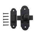 Renovators Supply Manufacturing Black Slide Bolt Door Latch 3.25" X 1.25" Antique Wrought Iron Small Metal Sliding Latches for Windows Or Cabinet Doors Rust Resistant Locks with Hardware - size: Pack of 1