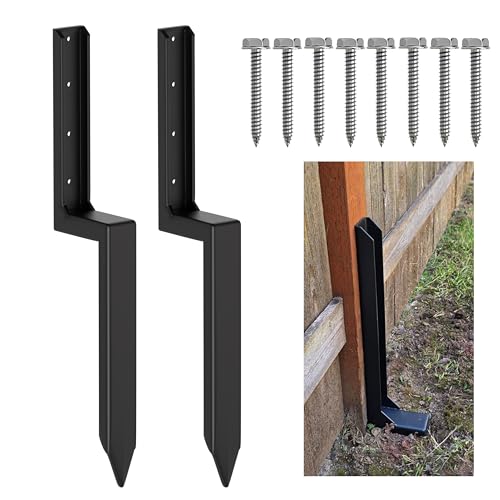 One-Piece Fence Post Repair Kit, Heavy Duty, 2-Pack | One-piece , 11-gauge steel, 304 SS rustproof, 5.47 lbs each, fits 4x4/6x6, no-dig install,20-min fix