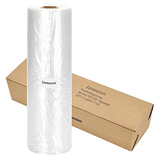 Immuson Food Storage Bags, 12 x 20 Plastic Produce Bag on a Roll Fruits, Vegetable, Bread, Food Storage Clear Bags (10 Rolls-3500 Bags) - size: 10 Rolls-3500 Bags